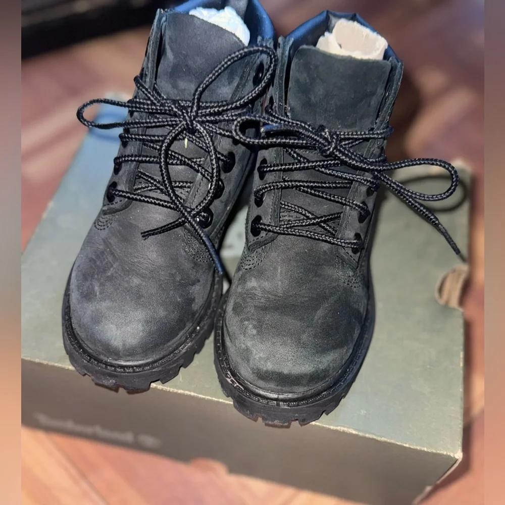 Timberland Kids Premium 6-Inch Waterproof Black Boots Toddler Size 9